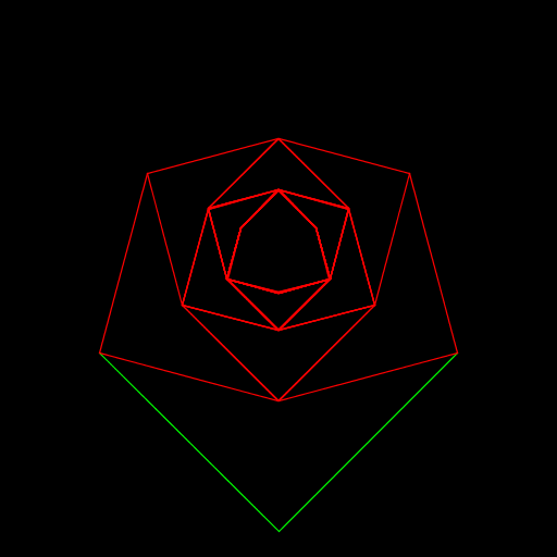 It is a recursive rose. Honestly I went through a lot of trial and error. I messed around with angles and various add-ons. Finally I changed the colors.