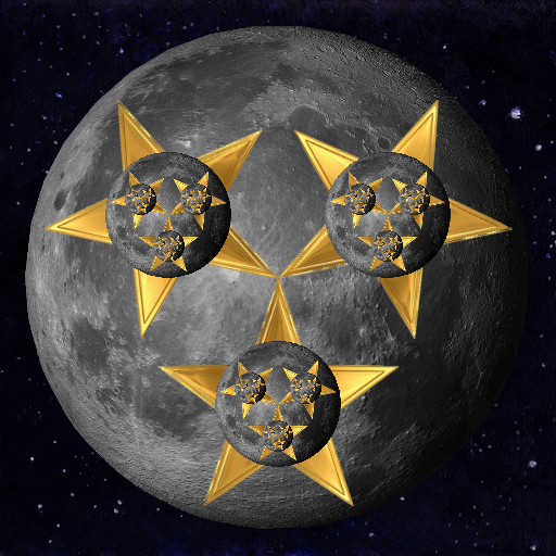 My Art program displays a background of space, and then recursively draws the moon with three stars inside (and then the moon and three stars inside each star, etc.). I wrote the program by creating a method to display a picture of the moon, and a method to display a picture of a star. I then designed the call structure so that the moon and star method were mutually recursive. The image files themselves are from the internet. I edited them to better fit my purposes (scaling and size).