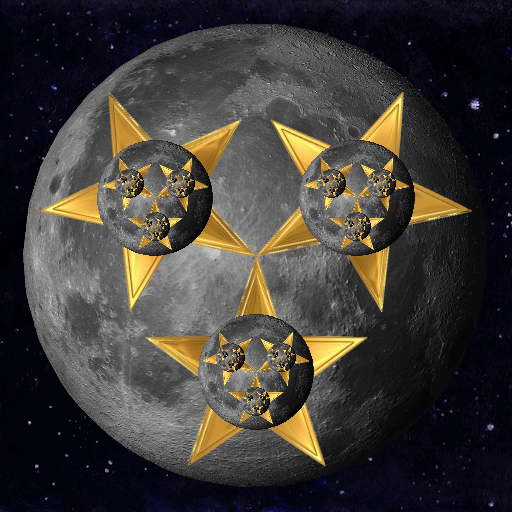 My Art program displays a background of space, and then recursively draws the moon with three stars inside (and then the moon and three stars inside each star, etc.). I wrote the program by creating a method to display a picture of the moon, and a method to display a picture of a star. I then designed the call structure so that the moon and star method were mutually recursive. The image files themselves are from the internet. I edited them to better fit my purposes (scaling and size).