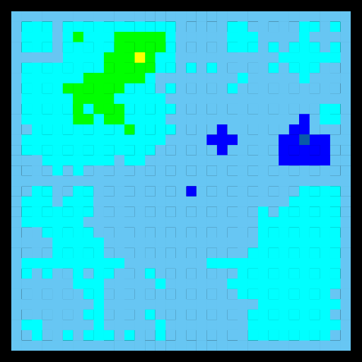 I started by making a random 3D terrain generator but StdDraw3D is not allowed for this assignment, so I just took the same code to make a 2D random terrain generator. The recursion at the heart of it is a modified version of plasma cloud generator. The randomness comes from the Brownian Bridge code. The color of each square corresponds to the typical colors used on a map to denote elevation and breaks the third coordinate (default at 0-1) into ten segments divided by these colors. This 2D version essentially draws a paper map of what that 3D environment would've looked like. You could change the color function to make a cloud too.