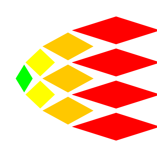 I originally began by attempting to do a spiral out of squares. After playing with the recursion, I found a cool way to get the squares to become parallelograms and get closer and closer together by using exponentials. With these tools, I thought about my colors (I had decided from the beginning to use ROYGBIV), and imagined an egg shape. The final product looks like an Easter egg, which is appropriate for the upcoming holiday!