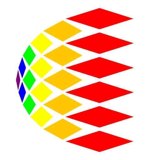 I originally began by attempting to do a spiral out of squares. After playing with the recursion, I found a cool way to get the squares to become parallelograms and get closer and closer together by using exponentials. With these tools, I thought about my colors (I had decided from the beginning to use ROYGBIV), and imagined an egg shape. The final product looks like an Easter egg, which is appropriate for the upcoming holiday!