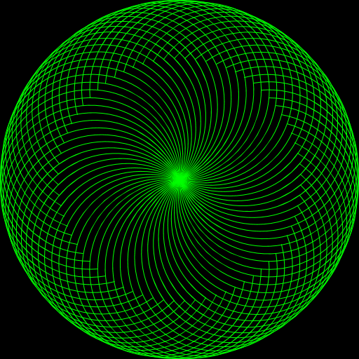 I was inspired by the tangle of knots in a ball of yarn, and tried to replicate this phenomenon by creating a recursive system of arcs which split at each level of recursion. Then I used advanced trig calculations to generalize the position of every point in the picture and used a for loop to rotate the entire image around the origin to create a tangled ball. Additionally, each level of recursion is assigned a color based of whether it is divisible by two or three. This allows the viewer to distinguish between the different levels of recursion. By manipulating the constants in the program, it is easy to change how large the arcs are and how many degrees they span.