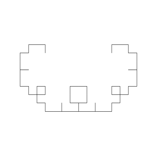 I originally set out to create a nice Heighway dragon. However, in my lack of trig abilities, I managed to have my code instead create beautiful Levy C curves (differing in location and rotation of one of the recursive components) and have opted to submit the Levy C curve instead, since past students have submitted dragons but never Levy C curves. The recursion involves replacing each line segment with a U shape. The code generates Levy C curves of order N*2.