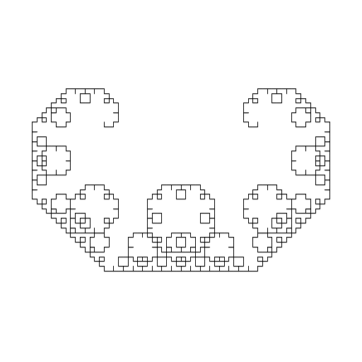 I originally set out to create a nice Heighway dragon. However, in my lack of trig abilities, I managed to have my code instead create beautiful Levy C curves (differing in location and rotation of one of the recursive components) and have opted to submit the Levy C curve instead, since past students have submitted dragons but never Levy C curves. The recursion involves replacing each line segment with a U shape. The code generates Levy C curves of order N*2.