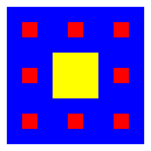 I drew a Sierpinski carpet which I got from http://library.thinkquest.org/26242/full/fm/fm.html, the website which was mentioned in the checklist.
