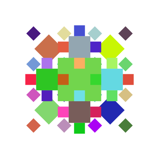 In my artistic creation i first wanted to make a flower inspired by the super popular computer game Minecraft (java). I wanted to make an inner bud and flower that was more freely spaced. I therefore chose to make recursive patterns on top each other. One of them is inspired by the function for drawing a
