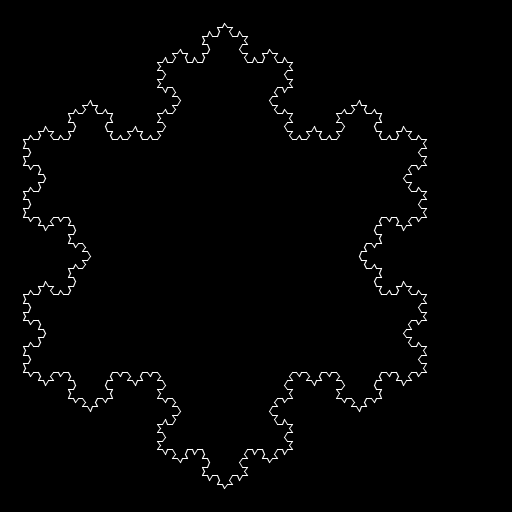 I really like fractals - the Koch curve is one that I draw often when I'm doodling, so it seemed like fun to create. Then I switched the colors, and made the size of the line and inverse function of the number of recursions, to make it look more interesting.