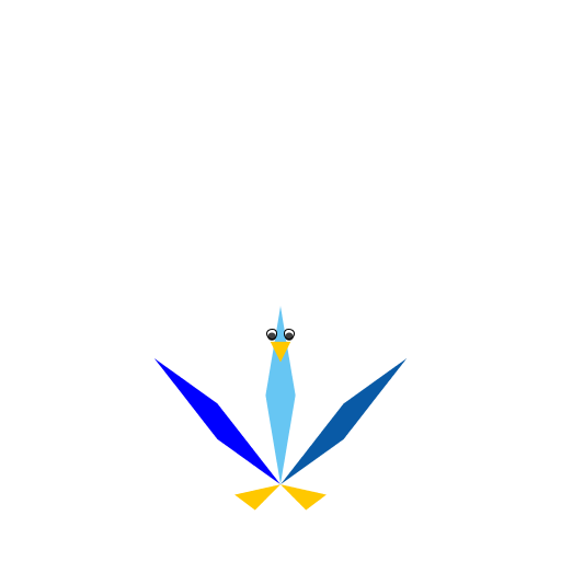 My program uses recursion to draw the pattern and layering of a peacock's feathers and adds the body (beak, eyes, and feet). I used trig to create the design of the feathers and to figure out how to adjust my code so that the true overall shape of the peacock's feathers maintained a particular shape once I began the overlapping to create the layers of feathers, while staying in proportion to the peacock's original body size. The higher the recursion, N, the more dense the layering of the feathers.