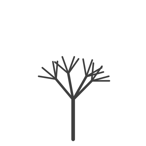 I've drawn a cherry-blossom tree. My program adds a method to draw blossoms at the end of all branches -- but it only calls this method when the tree has many little branches so that we can consider the tree to be