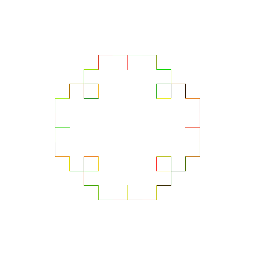 It is a Levy's Tapestry - Levy's Curve executed on a box. I looked at each line segment individually to decide how to find the new point and angle of the line segment. I used http://mathworld.wolfram.com/LevyTapestry.html and http://library.thinkquest.org/26242/full/fm/fm19.html to help me visualize it.