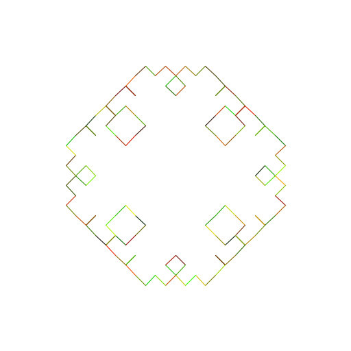 It is a Levy's Tapestry - Levy's Curve executed on a box. I looked at each line segment individually to decide how to find the new point and angle of the line segment. I used http://mathworld.wolfram.com/LevyTapestry.html and http://library.thinkquest.org/26242/full/fm/fm19.html to help me visualize it.