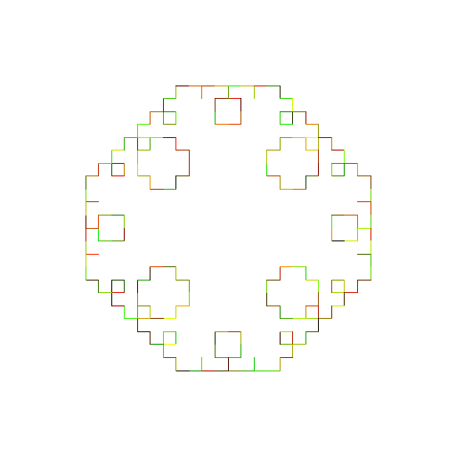 It is a Levy's Tapestry - Levy's Curve executed on a box. I looked at each line segment individually to decide how to find the new point and angle of the line segment. I used http://mathworld.wolfram.com/LevyTapestry.html and http://library.thinkquest.org/26242/full/fm/fm19.html to help me visualize it.