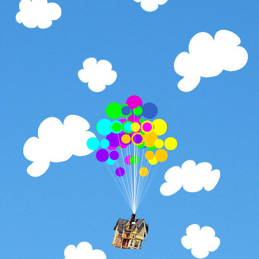 My artistic creation is a recreation of the house attached to balloons from the Disney-Pixar movie