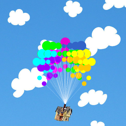 My artistic creation is a recreation of the house attached to balloons from the Disney-Pixar movie