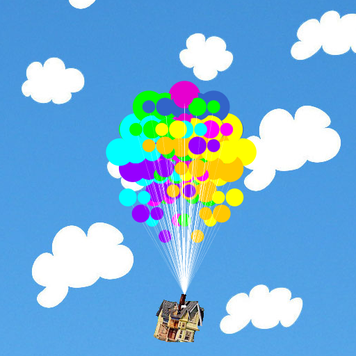 My artistic creation is a recreation of the house attached to balloons from the Disney-Pixar movie