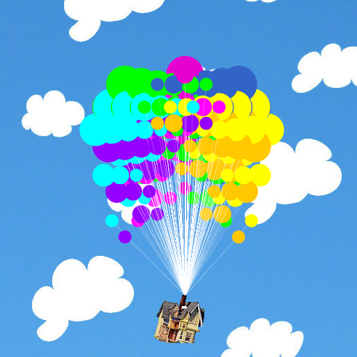 My artistic creation is a recreation of the house attached to balloons from the Disney-Pixar movie