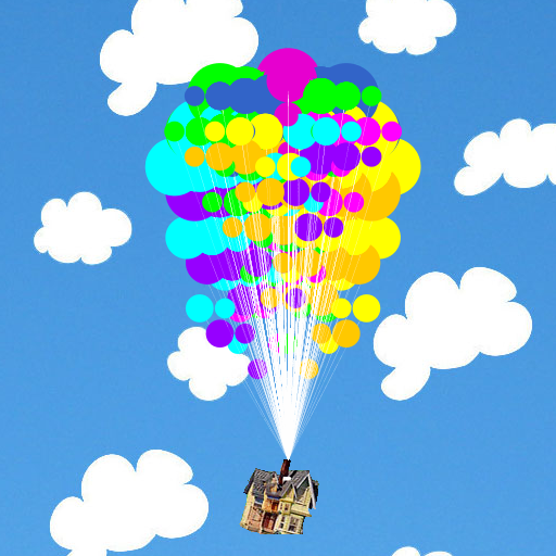 My artistic creation is a recreation of the house attached to balloons from the Disney-Pixar movie