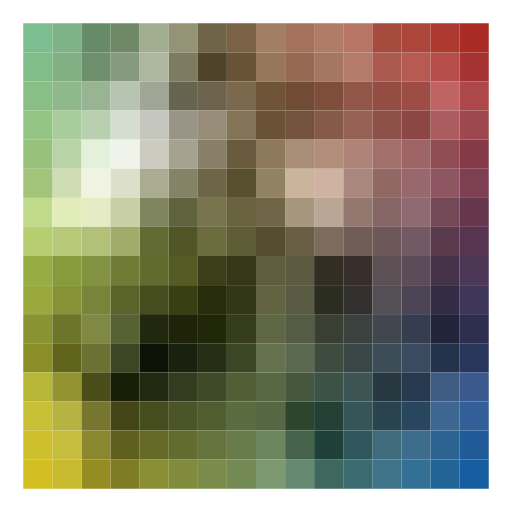 I took my inspiration from the book's vague description of how make a plasma cloud. The program repeatedly averages colors at the corners of the square and assigns this color, offset slightly, as a center color to determine the colors of the corners of smaller squares inside. At the base case, it draws these squares based on an average of the corners.