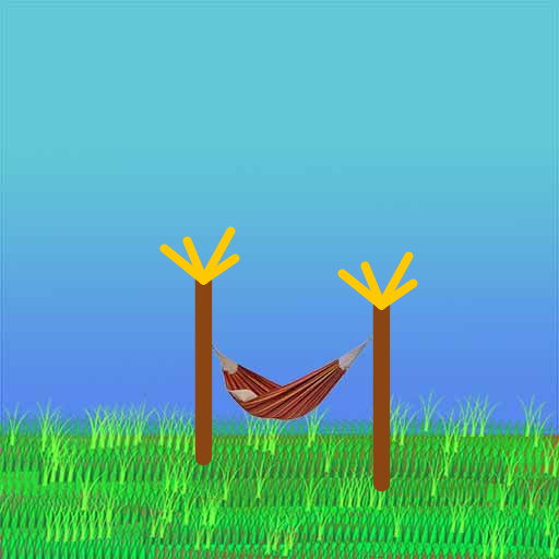 I decided to draw two trees using recursion. The first iteration involved drawing 4 branches at the end of the trunk. Each subsequent iteration would draw 4 smaller branches on the old branches. I allowed the branches to change color depending on iteration. The new branches would bend away from the old branches at a constant angle. Finally, I included a background with a picture of a hammock.