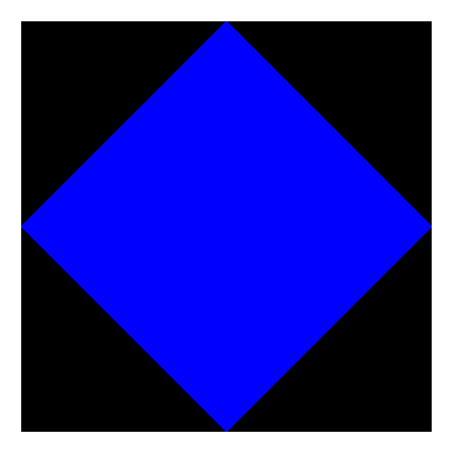 My artistic creation centers around a black square with a white outline with a blue diamond inside. This is repeatedly drawn inside itself and in the corners of the previous black square.