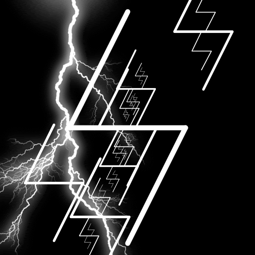 My artistic creation is a model thunderstorm, that uses recursion two different times to be created. First, I created the initial shape of a lightning bolt in a function boltShape. Then, I used recursion to call that function two times to create an full lightning bolt, drawing smaller boltshapes on top and bottom of the middle part of the original boltshape to create a more realistic lightning bolt. Finally, I create N bolts, to create an effect of a larger thunderstorm.
