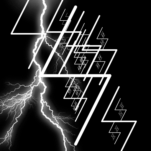 My artistic creation is a model thunderstorm, that uses recursion two different times to be created. First, I created the initial shape of a lightning bolt in a function boltShape. Then, I used recursion to call that function two times to create an full lightning bolt, drawing smaller boltshapes on top and bottom of the middle part of the original boltshape to create a more realistic lightning bolt. Finally, I create N bolts, to create an effect of a larger thunderstorm.