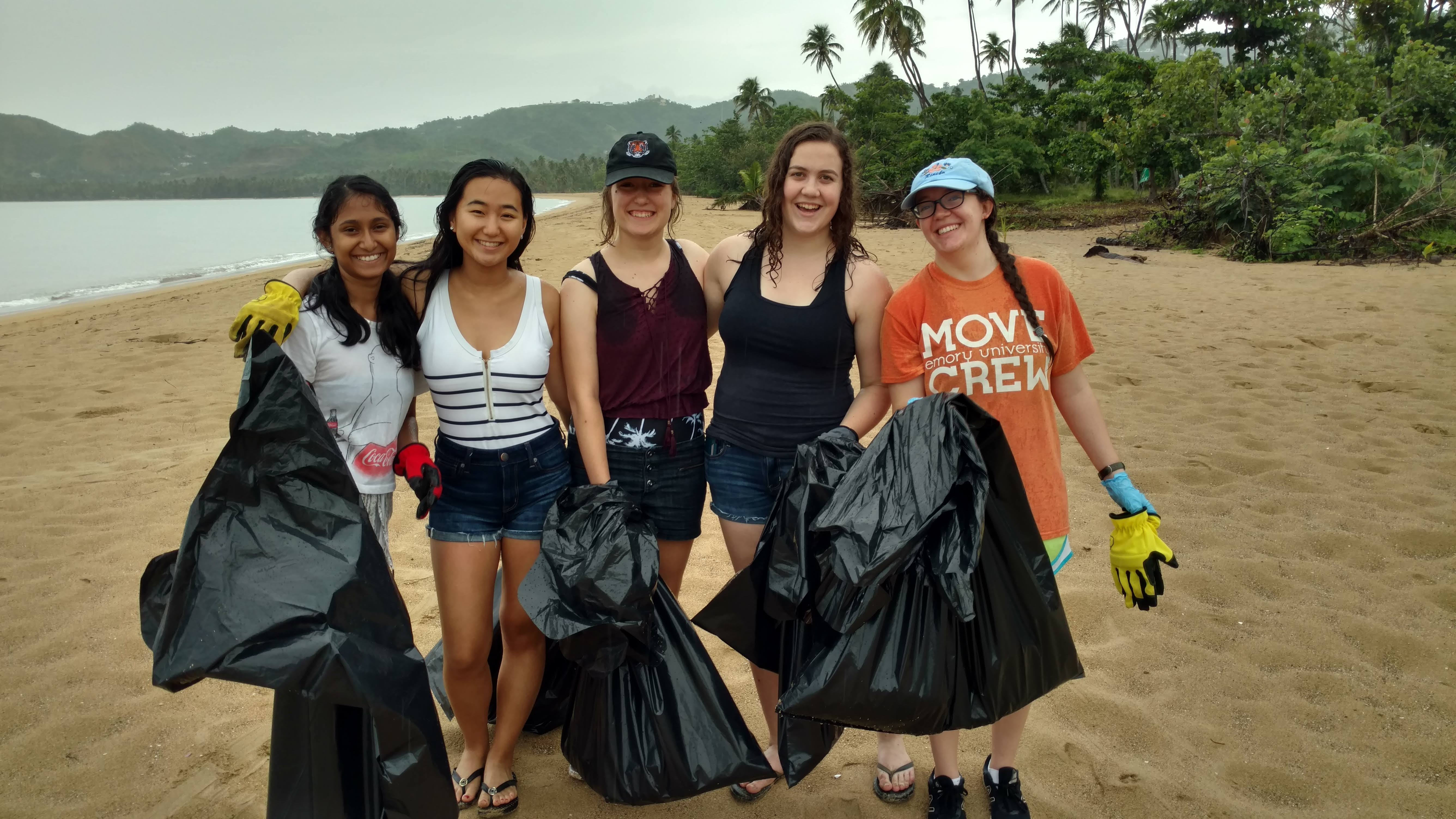 Cleaning up Tres Hermanos Beach in Añasco