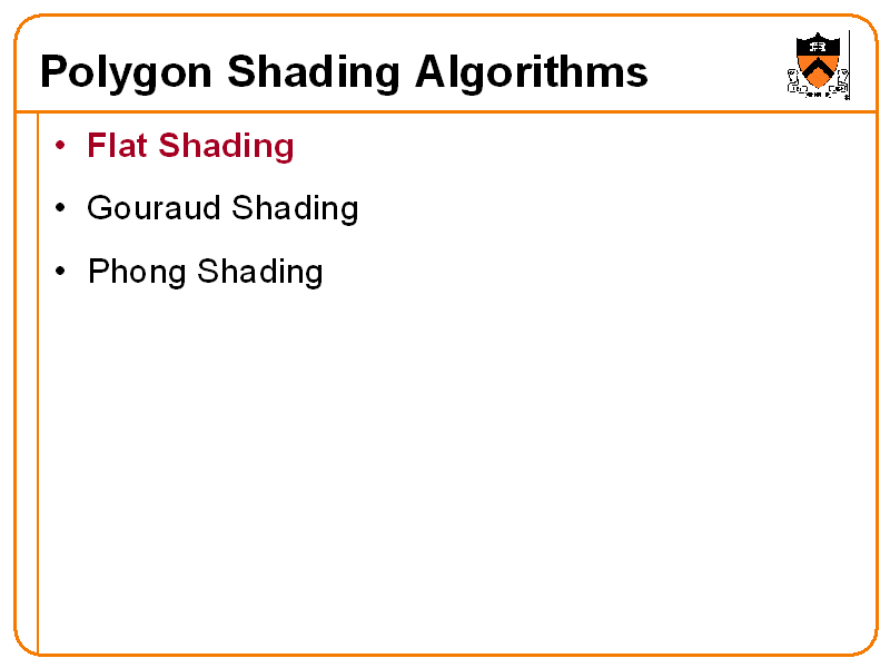Polygon Shading Algorithms