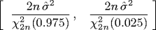 Confidence interval for variance estimate of displacements