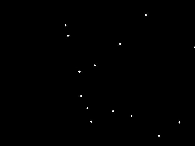 thresholded frame of polystyrene spheres immersed in water