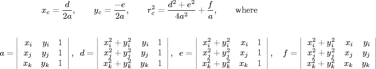 circle defined by 3 points