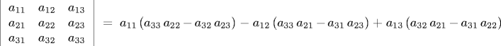 determinant of a 3-by-3 matrix