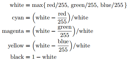 RGB to CMYK formula