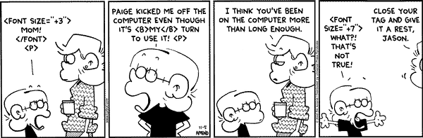 Foxtrot artoon about closing HTML tags