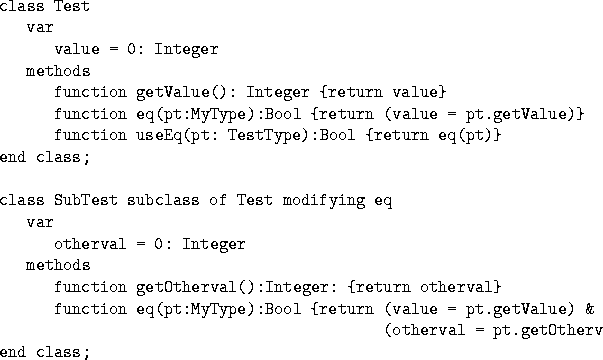 \begin{figure*}
\begin{verbatim}
class Test
 var
 value = 0: Integer
 methods
 f...
 ...getValue) & 
 (otherval = pt.getOtherval)}
end class;\end{verbatim}\end{figure*}