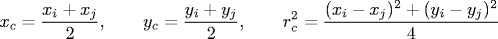 circle defined by 3 points