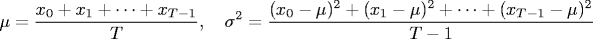 Estimating the mean and variance