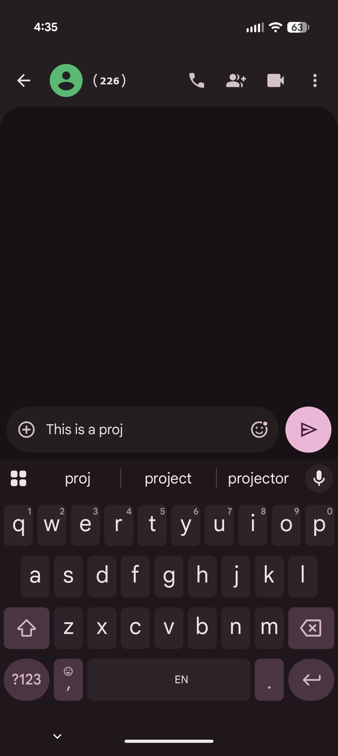 Phone keyboard suggestions