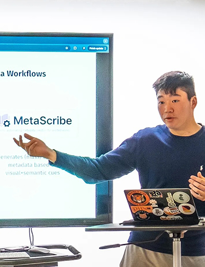 James Zhang giving a presentation