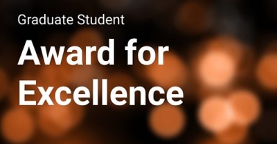 Text that reads "Graduate student award for excellence".