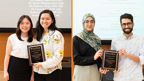 Ruth Fong and Pedro Paredes receive their teaching awards