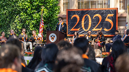 Ben Wachspress accepting an award at Class Day