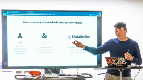 James Zhang giving a presentation