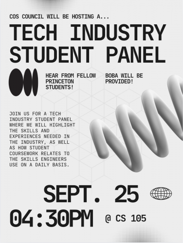 poster for tech industry student panel
