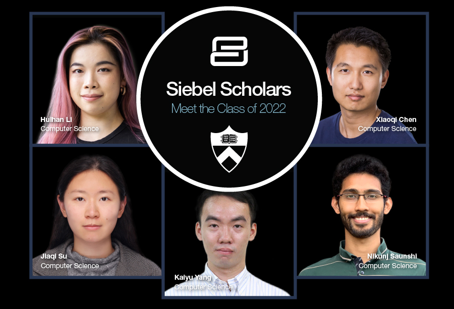 Photos of five Princeton Siebel Scholars.