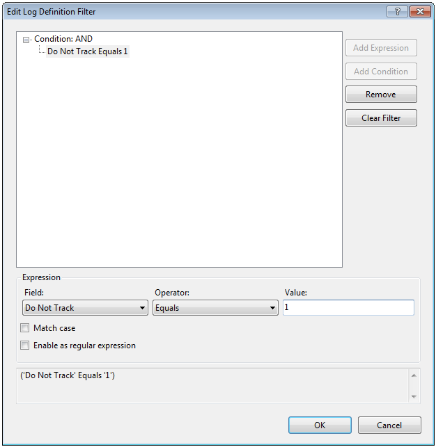 Add a filter using the Do Not Track field.